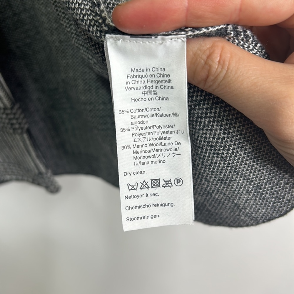 J. Crew Sophie open front glen plaid knit cotton wool pocketed blazer NWT - Picture 6 of 10